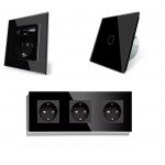 Комплект "Black Design" - розетки та вимикачі